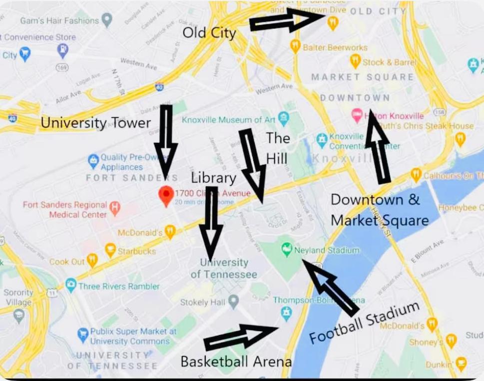 Condo Close To Stadium And Free Parking Knoxville Eksteriør bilde